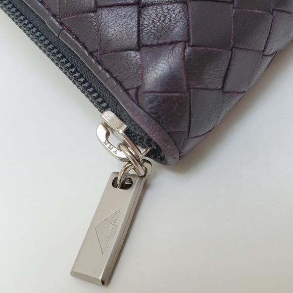 BOTTEGA VENTA Classic Intrecciato Purple Leather Clutch Purse Handbag Or… - Picture 12 of 14